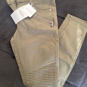 Olive Green Mid Rise Skinny Jeans